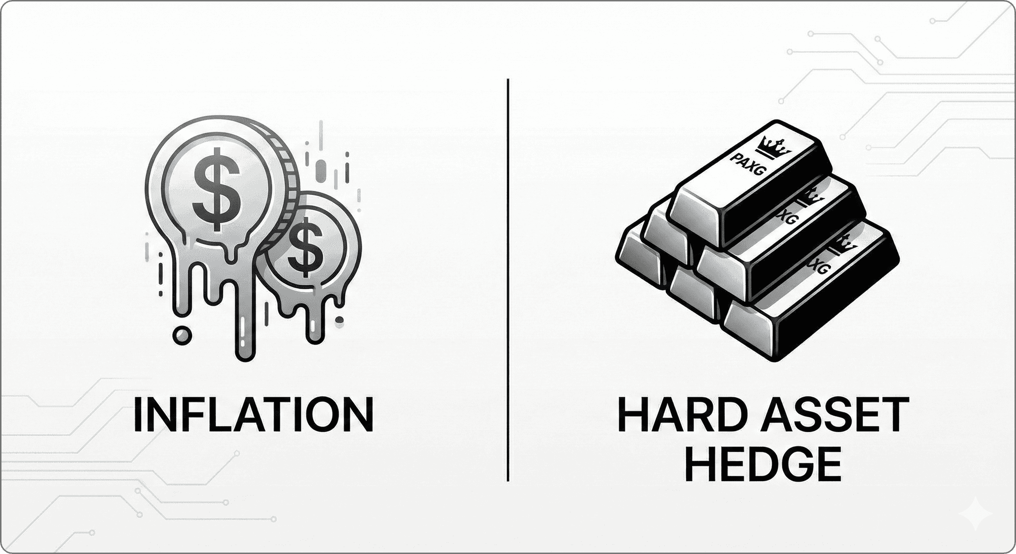 Inflation exposure compared against a hard asset hedge.