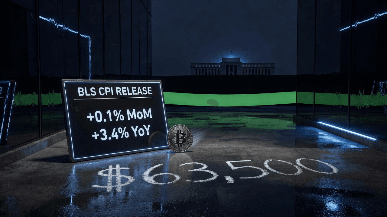 July CPI in-line; BTC slips near $63.5k.