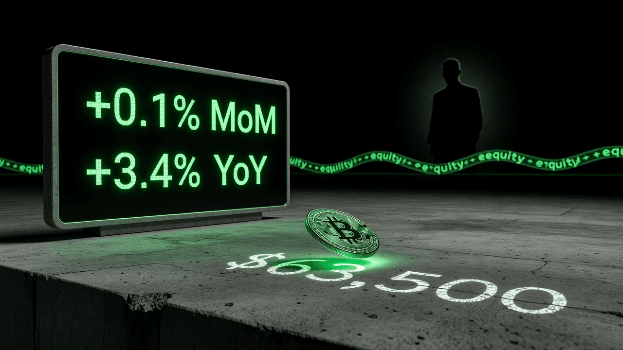 July CPI in-line; BTC slips near $63.5k.