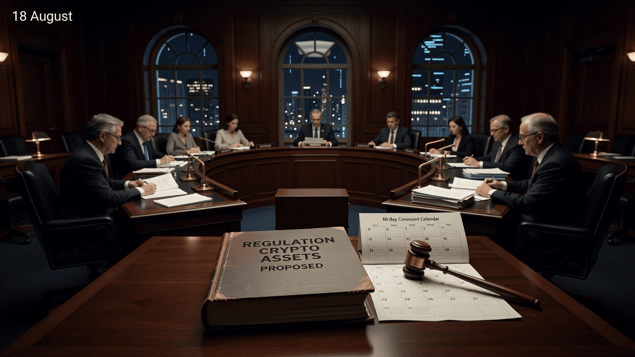 SEC hearing room, Regulation Crypto Assets binder proposed