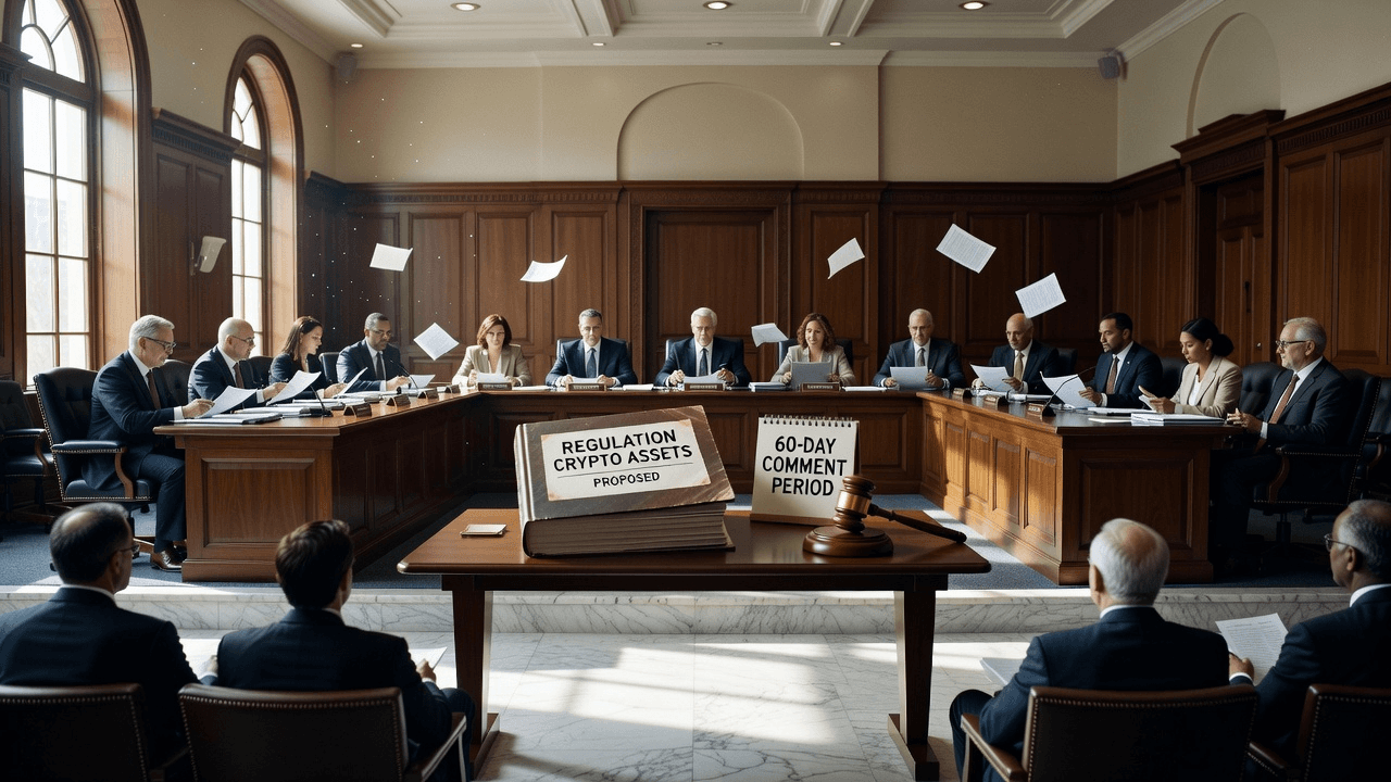 SEC hearing room, Regulation Crypto Assets binder proposed