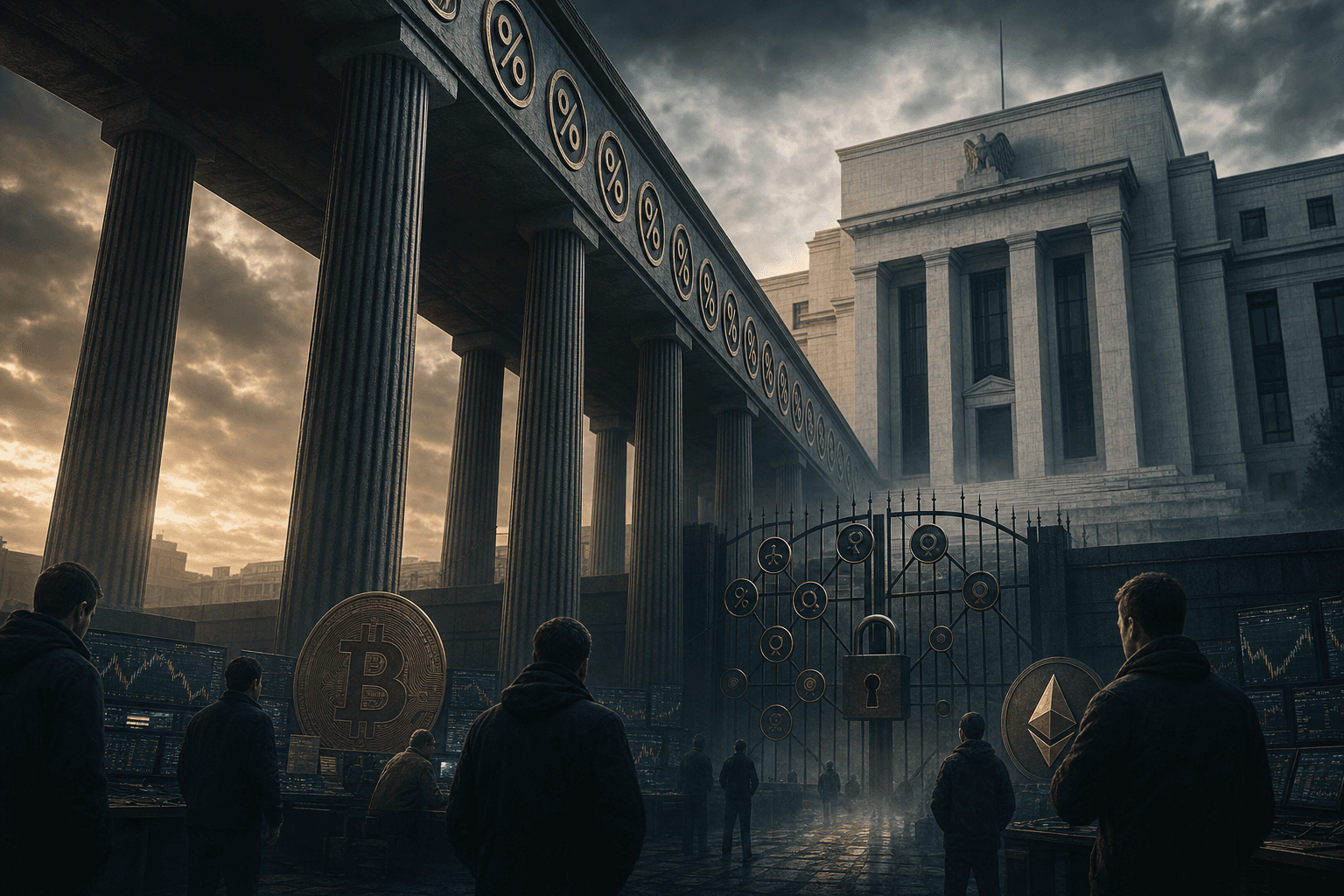 A Fed hold path and hostile long yields pressing on crypto risk assets.