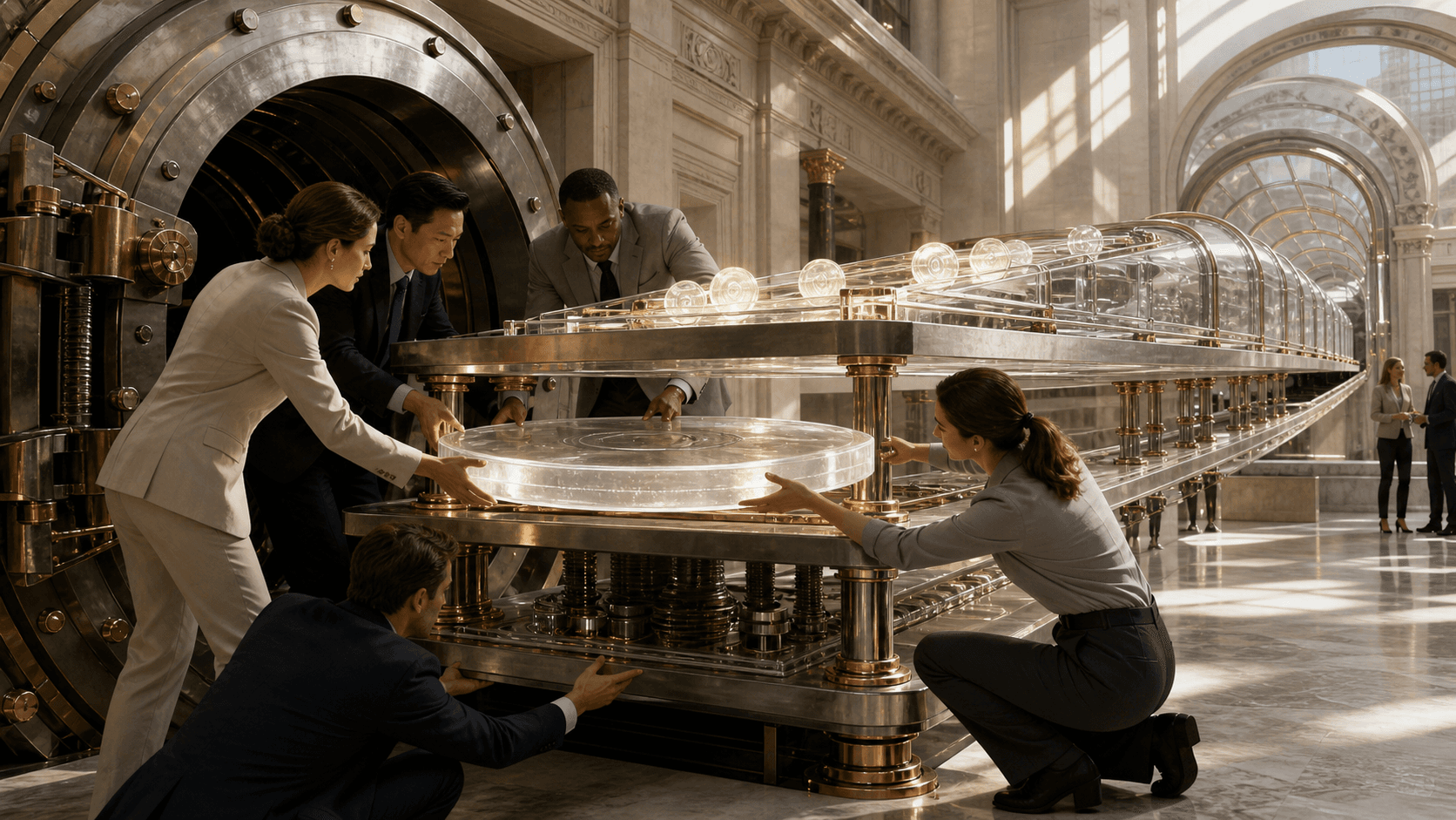 Institutional USDC minting and redemption rails connecting regulated custody, banks, and on-chain dollar liquidity.